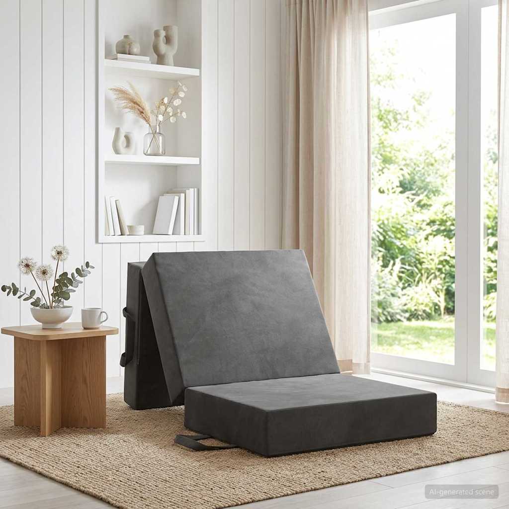 vidaXL Składana Sofa Łóżko 90 x 63 x 45 cm ciemnoszary