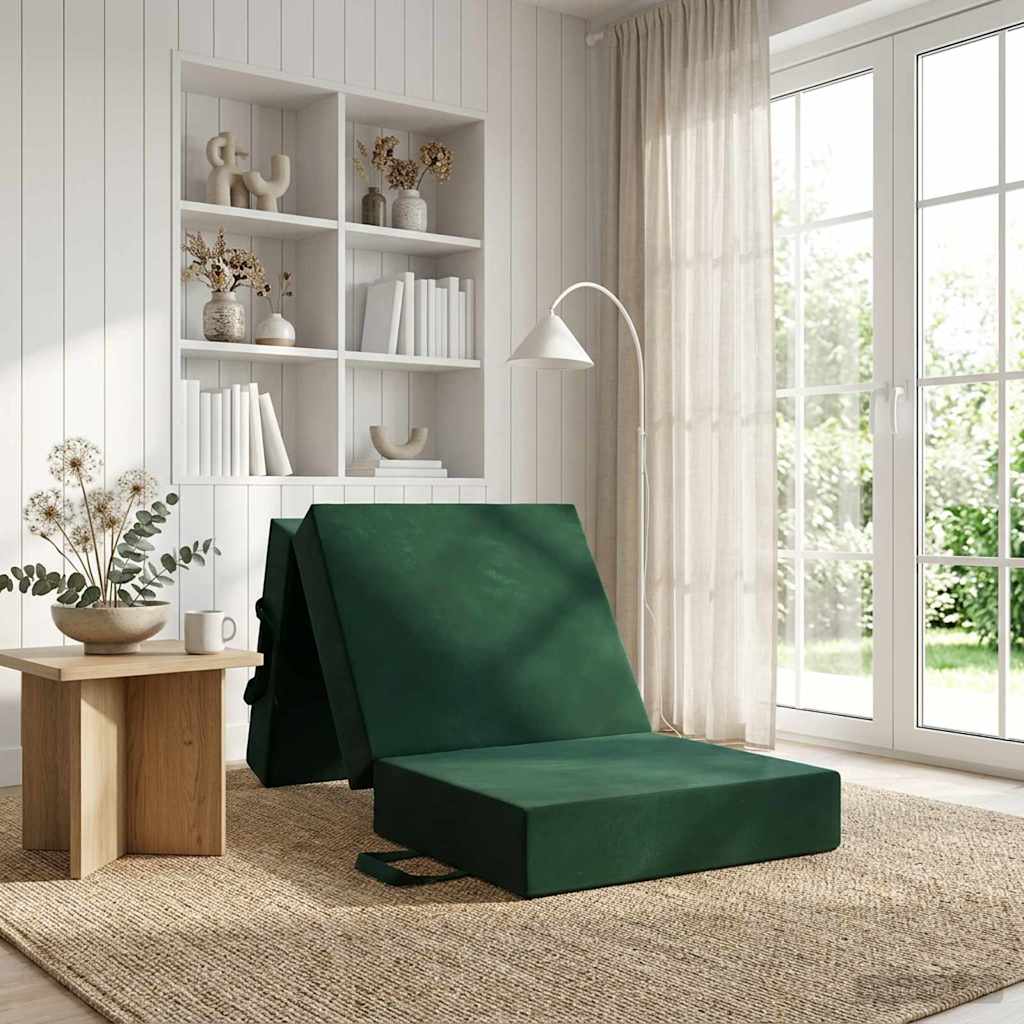 vidaXL Składana Sofa Łóżko 75 x 67 x 45 cm Ciemnozielony