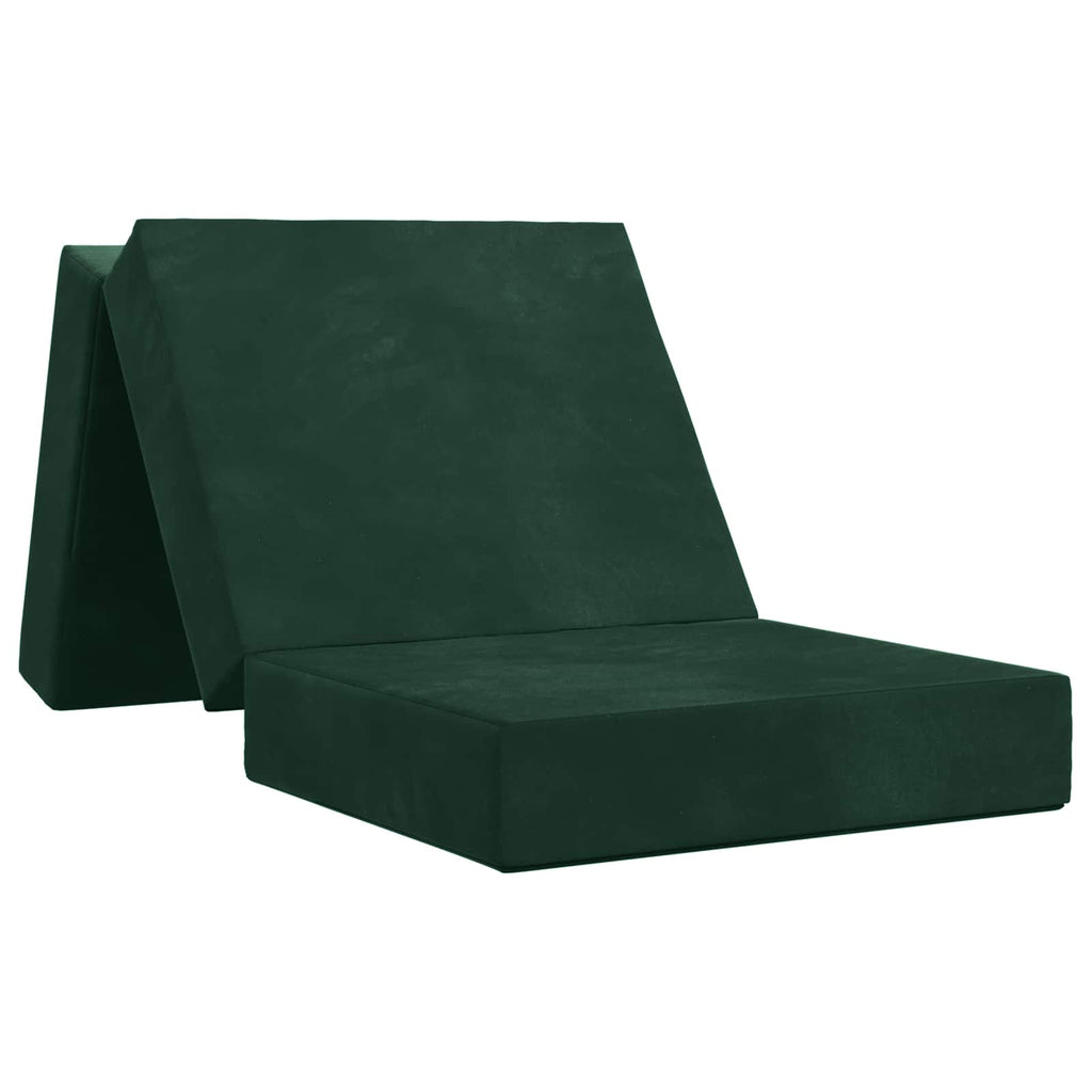 vidaXL Składana Sofa Łóżko 75 x 63 x 45 cm Ciemnozielony