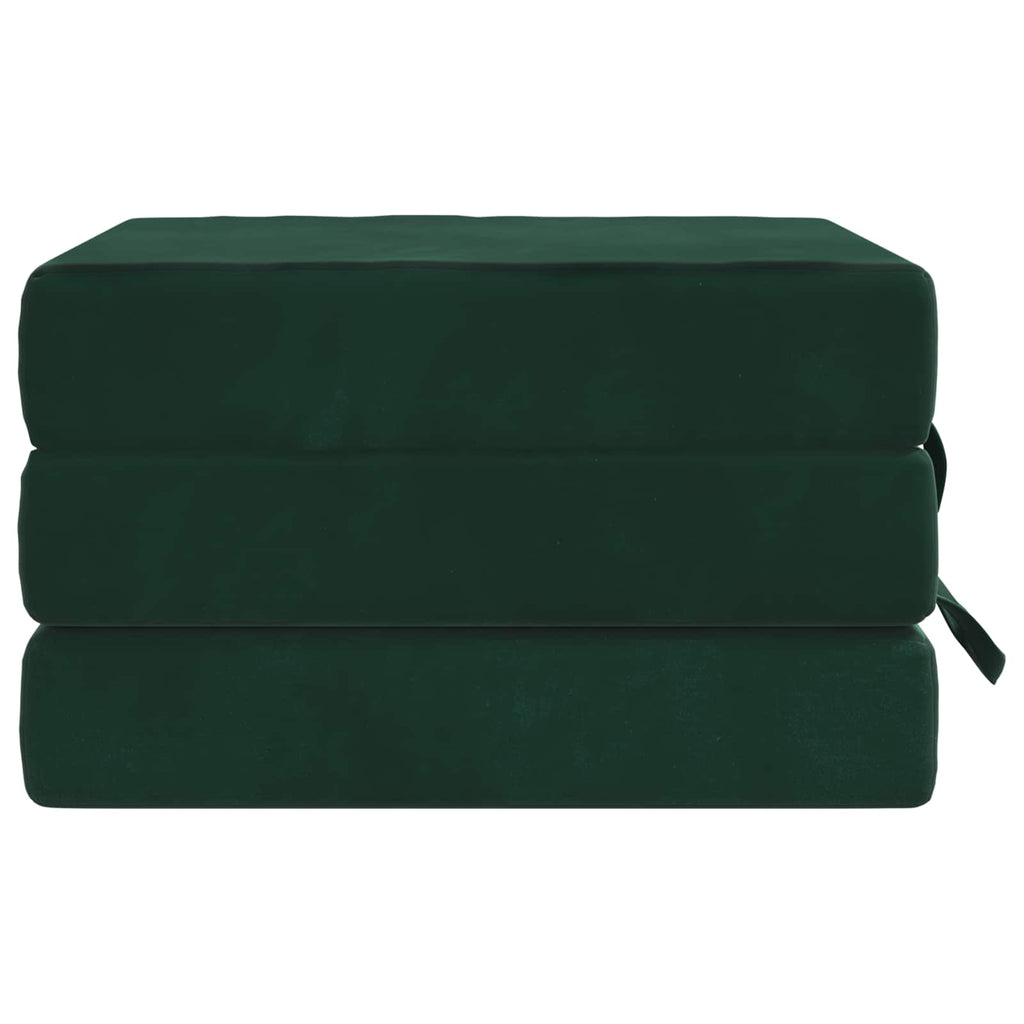 vidaXL Składana Sofa Łóżko 75 x 63 x 45 cm Ciemnozielony