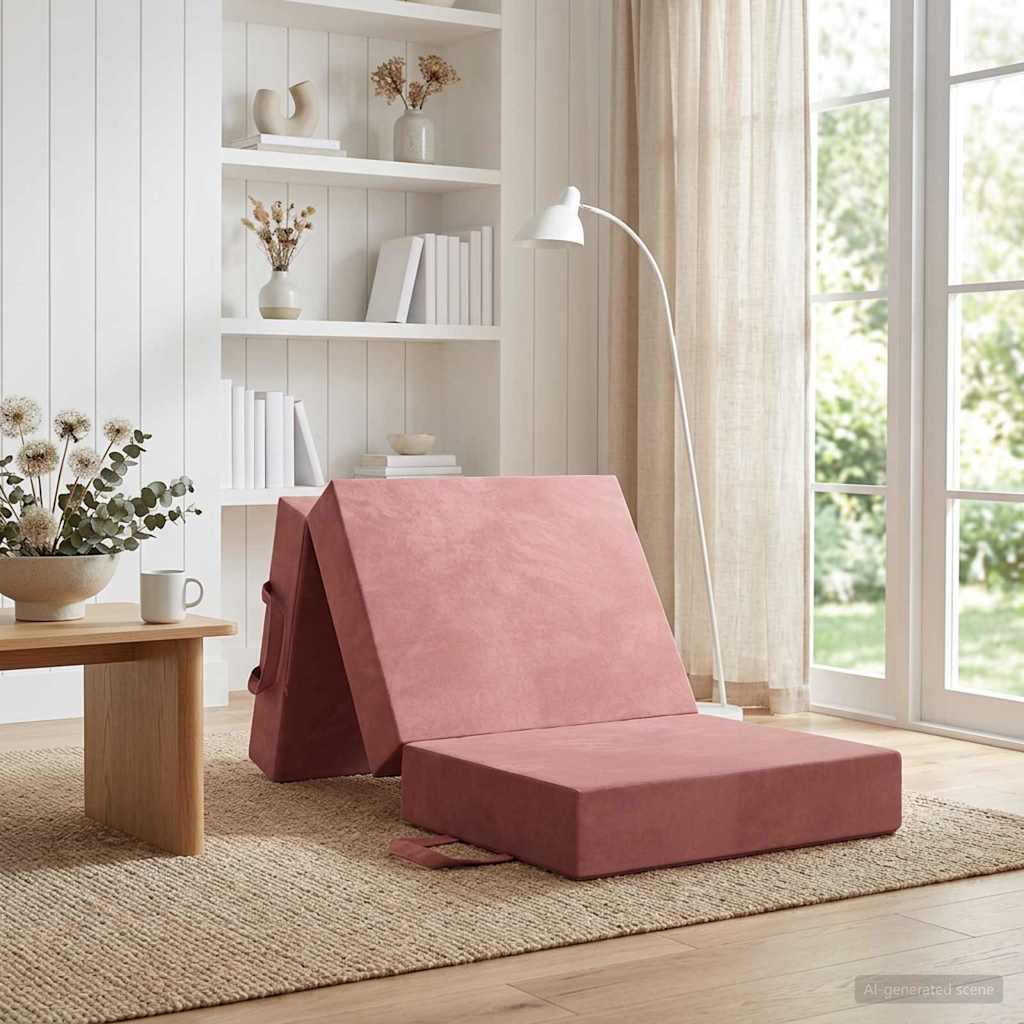 vidaXL Składana Sofa Łóżko 75 x 67 x 45 cm różowy