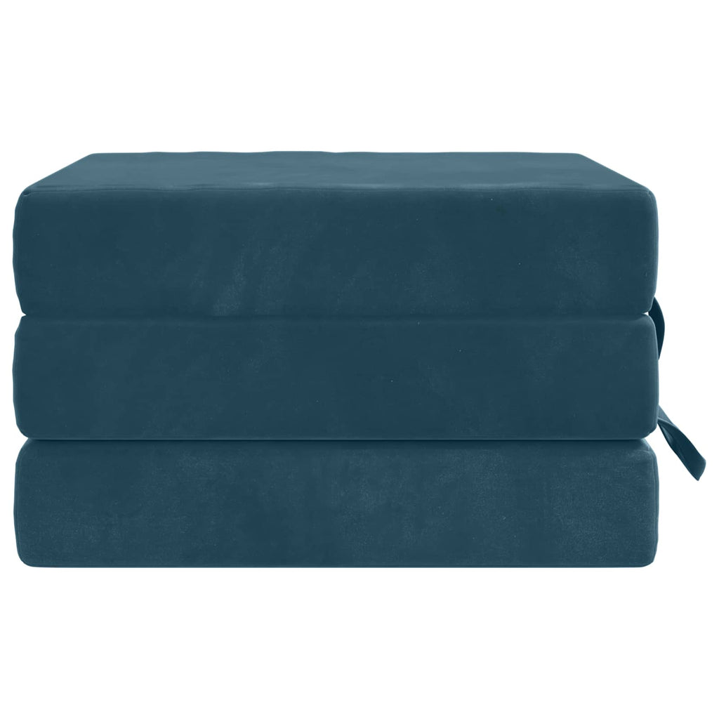 vidaXL Składana Sofa Łóżko 90 x 63 x 45 cm niebieski