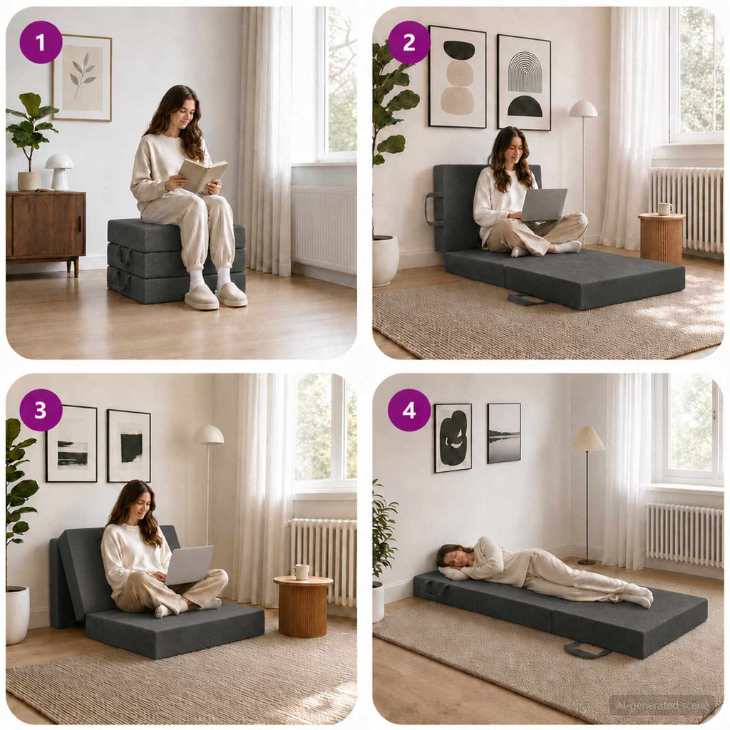 vidaXL Składana Sofa Łóżko 75 x 67 x 45 cm ciemnoszary