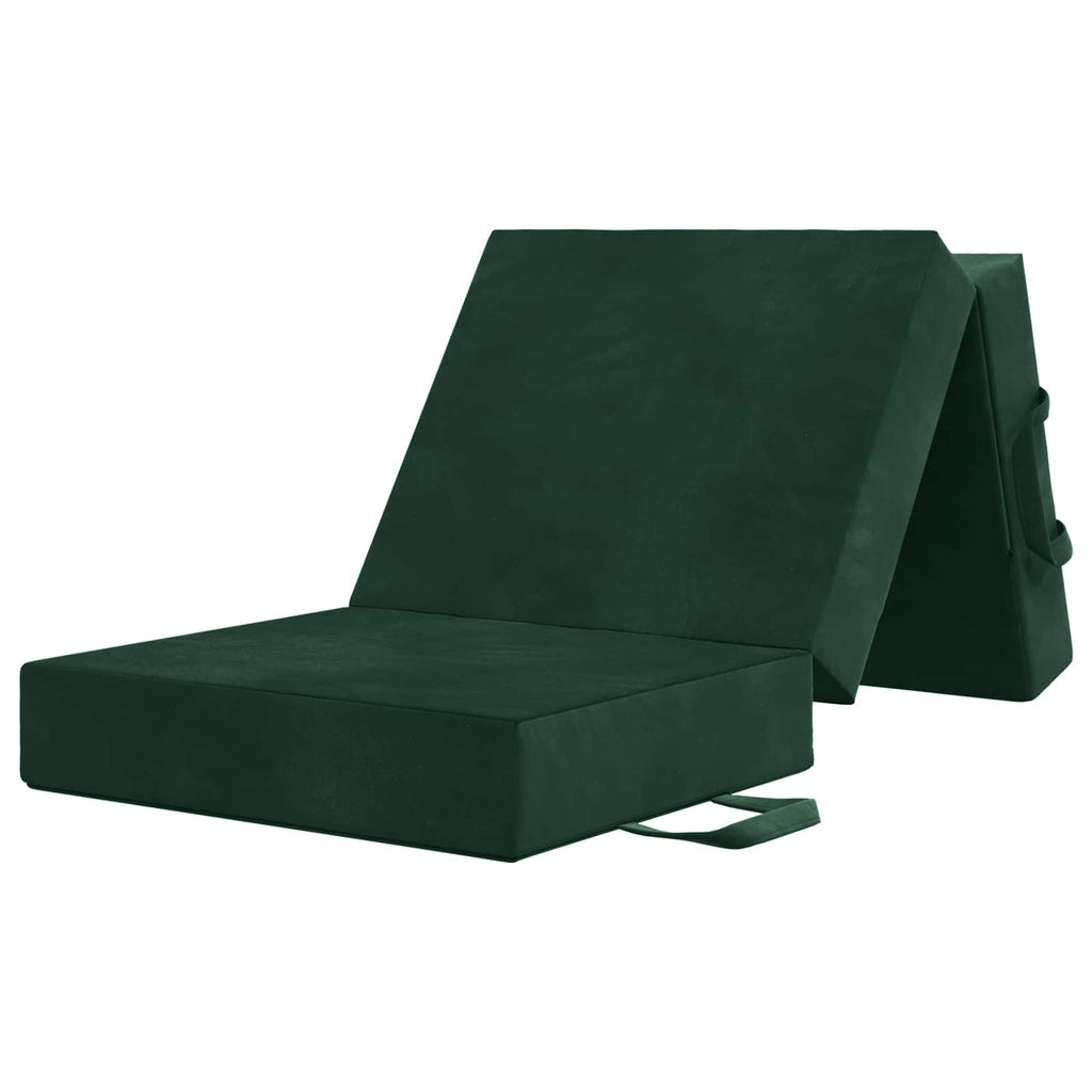 vidaXL Składana Sofa Łóżko 75 x 67 x 45 cm Ciemnozielony