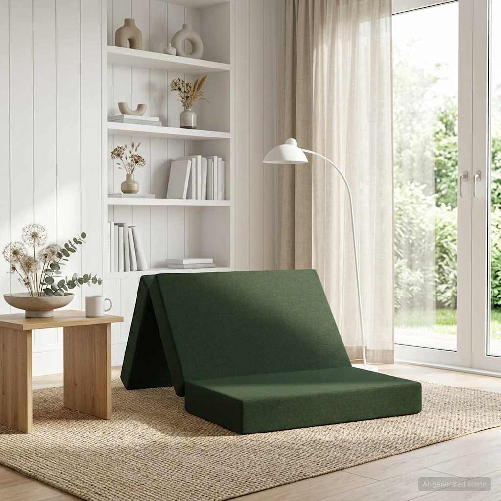 vidaXL Składana Sofa Łóżko 90 x 67 x 45 cm Ciemnozielony