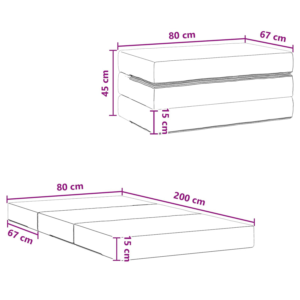vidaXL Składana Sofa Łóżko 80 x 67 x 45 cm niebieski