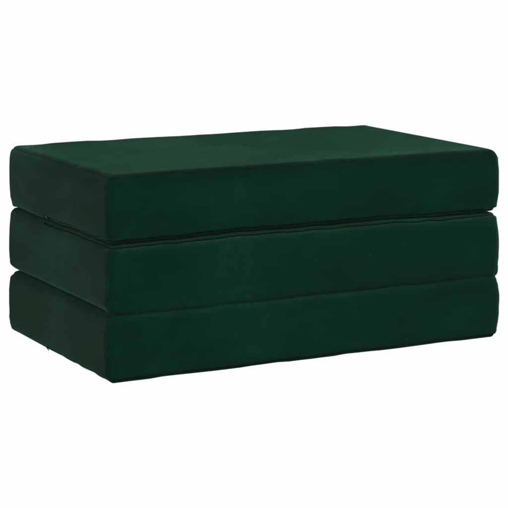 vidaXL Składana Sofa Łóżko 100 x 67 x 45 cm Ciemnozielony