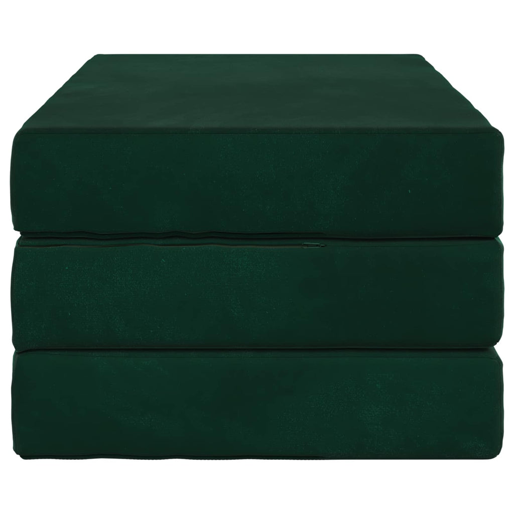 vidaXL Składana Sofa Łóżko 100 x 67 x 45 cm Ciemnozielony