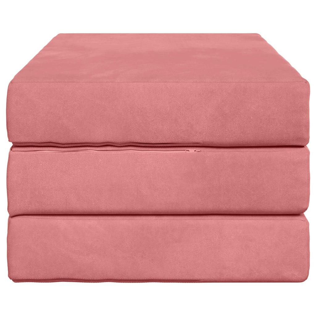 vidaXL Składana Sofa Łóżko 100 x 67 x 45 cm różowy