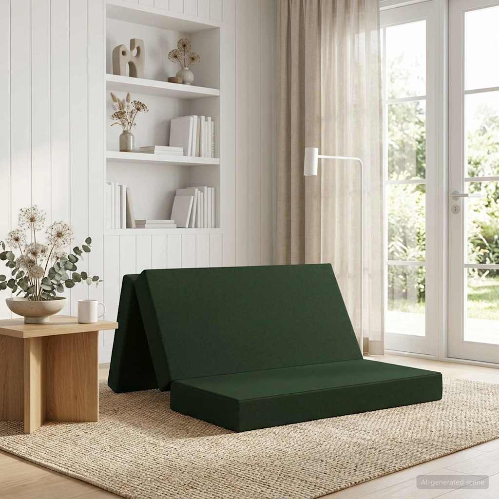vidaXL Składana Sofa Łóżko 160 x 67 x 45 cm Ciemnozielony
