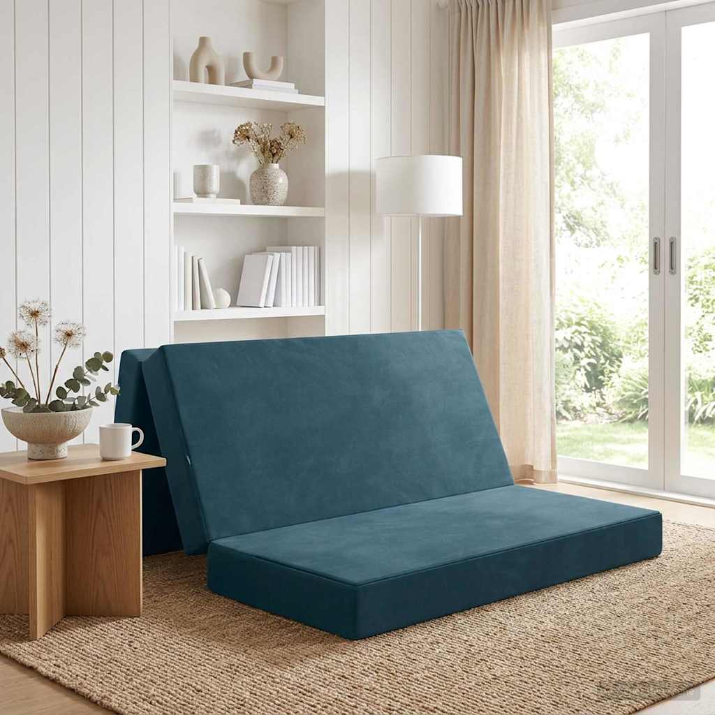 vidaXL Składana Sofa Łóżko 120 x 67 x 45 cm niebieski