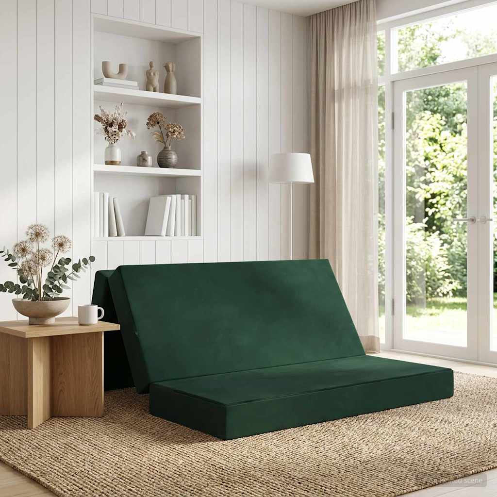 vidaXL Składana Sofa Łóżko 160 x 67 x 45 cm Ciemnozielony