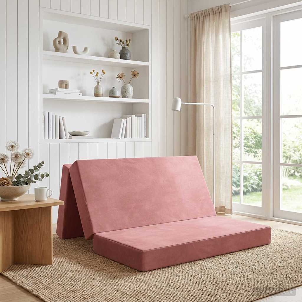 vidaXL Składana Sofa Łóżko 160 x 67 x 45 cm różowy