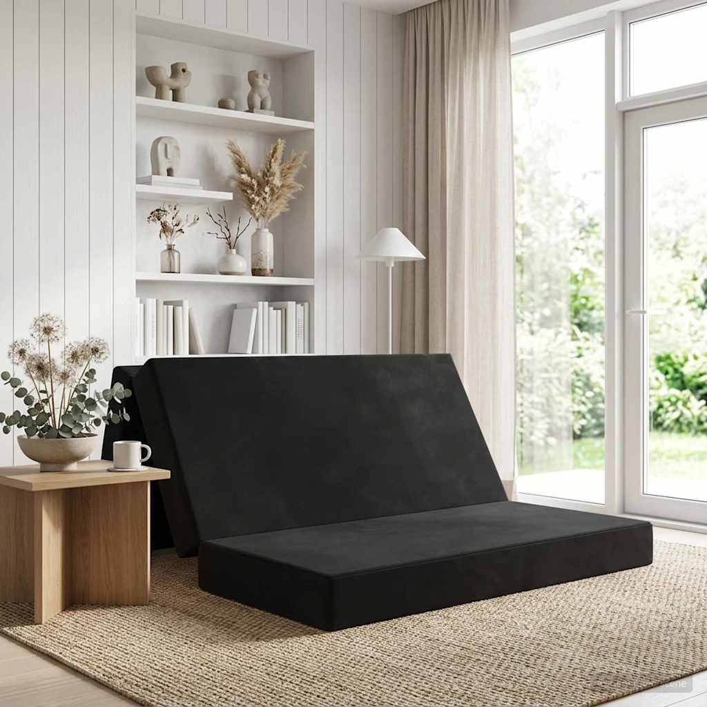 vidaXL Składana Sofa Łóżko 120 x 67 x 45 cm Czarny