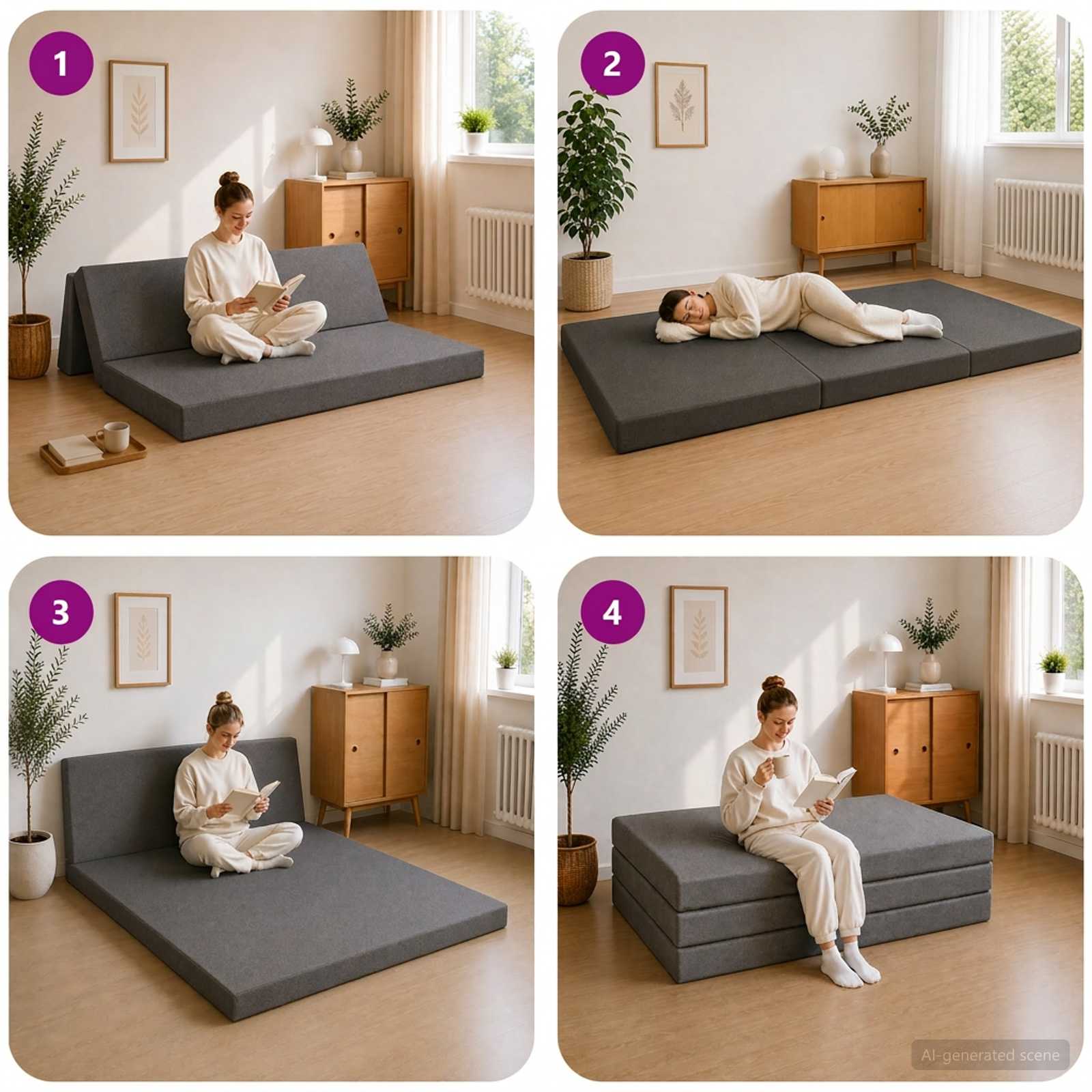 vidaXL Składana Sofa Łóżko 140 x 67 x 45 cm jasnoszary