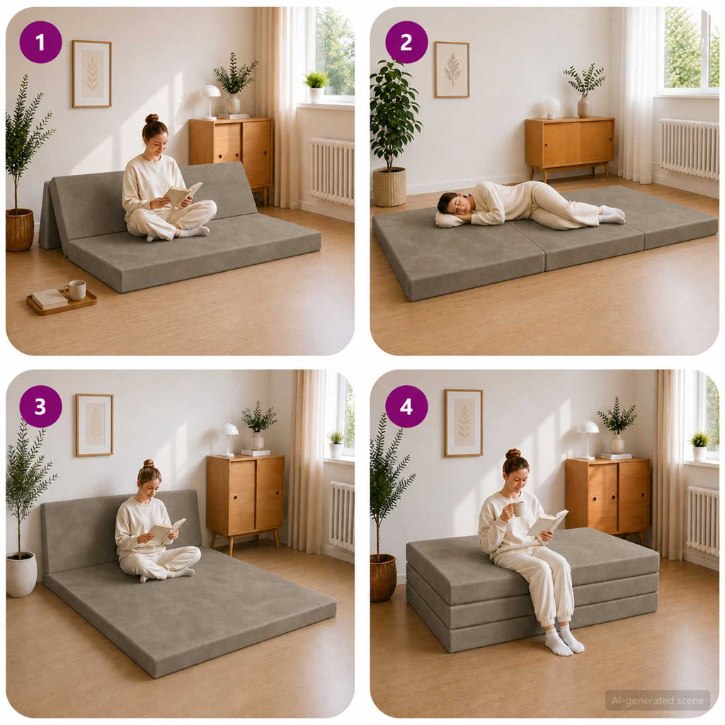 vidaXL Składana Sofa Łóżko 140 x 67 x 45 cm jasnoszary