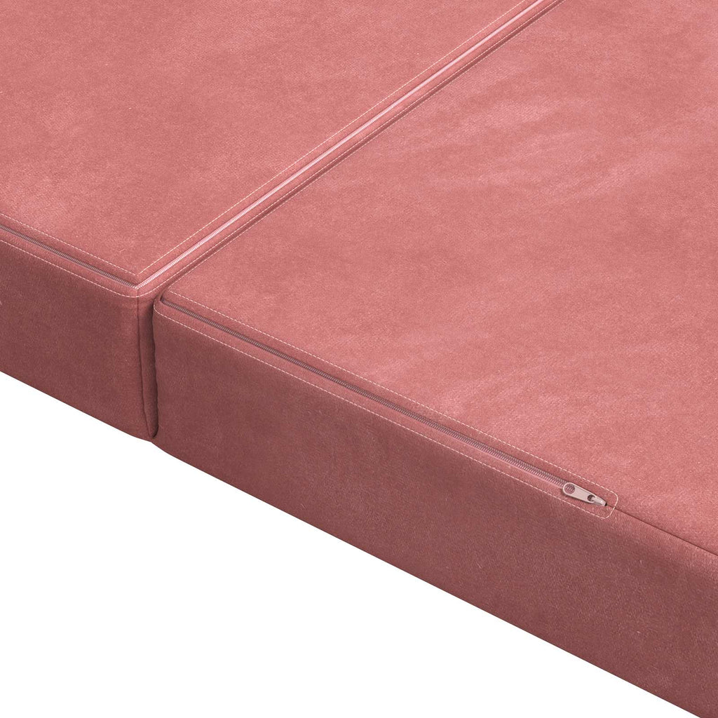 vidaXL Składana Sofa Łóżko 140 x 67 x 45 cm różowy
