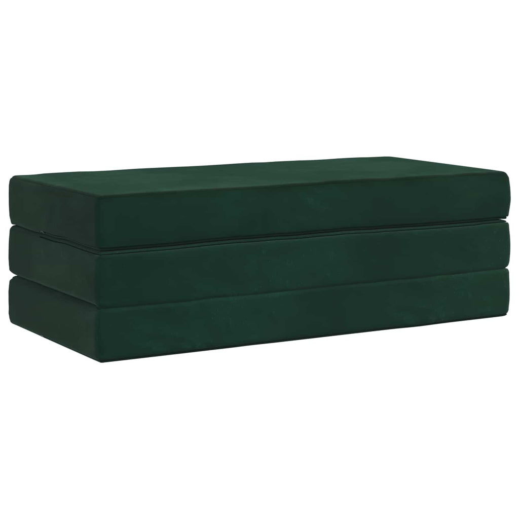 vidaXL Składana Sofa Łóżko 160 x 67 x 45 cm Ciemnozielony