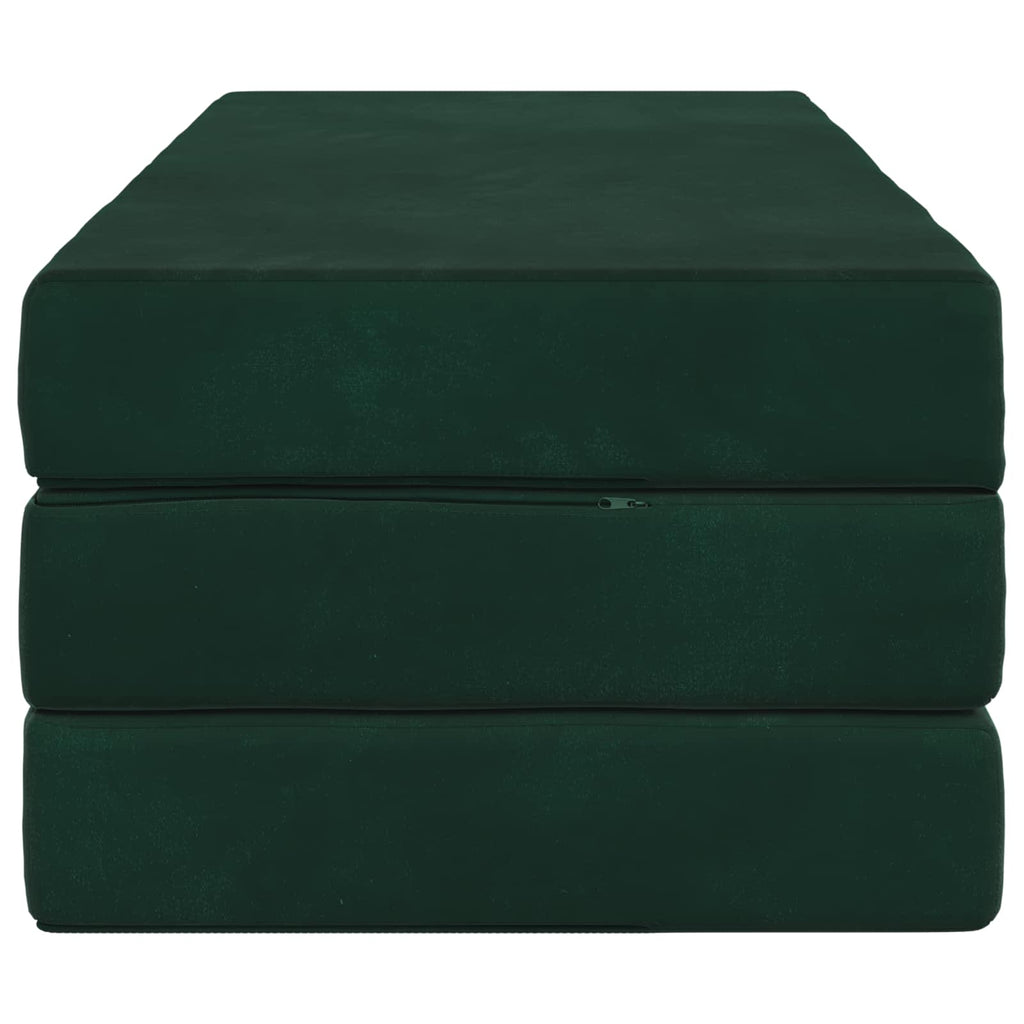 vidaXL Składana Sofa Łóżko 160 x 67 x 45 cm Ciemnozielony