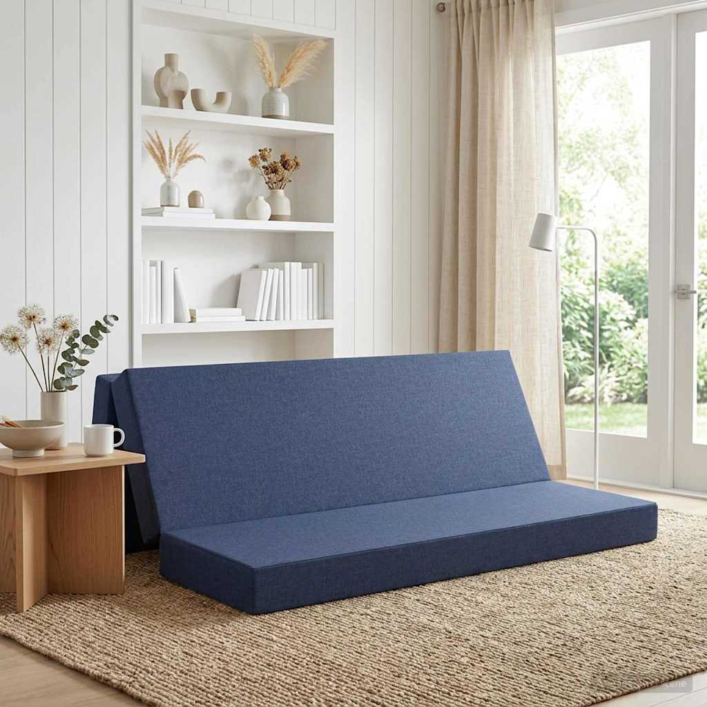 vidaXL Składana Sofa Łóżko 180 x 67 x 45 cm niebieski