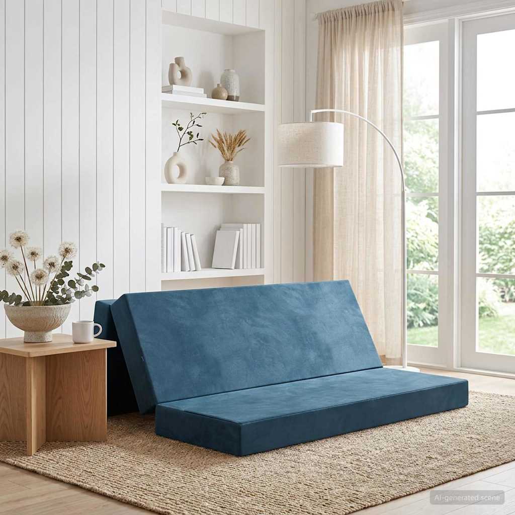 vidaXL Składana Sofa Łóżko 180 x 67 x 45 cm niebieski