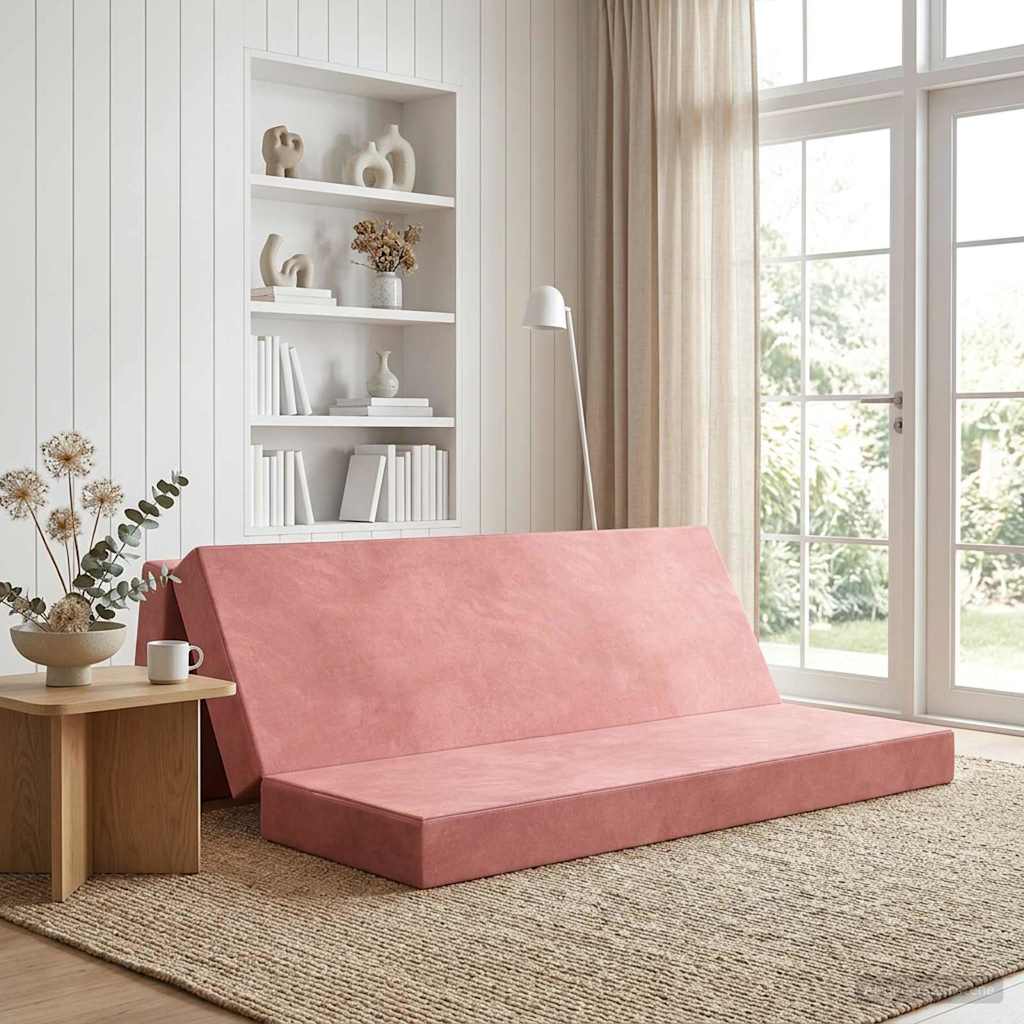 vidaXL Składana Sofa Łóżko 180 x 67 x 45 cm różowy