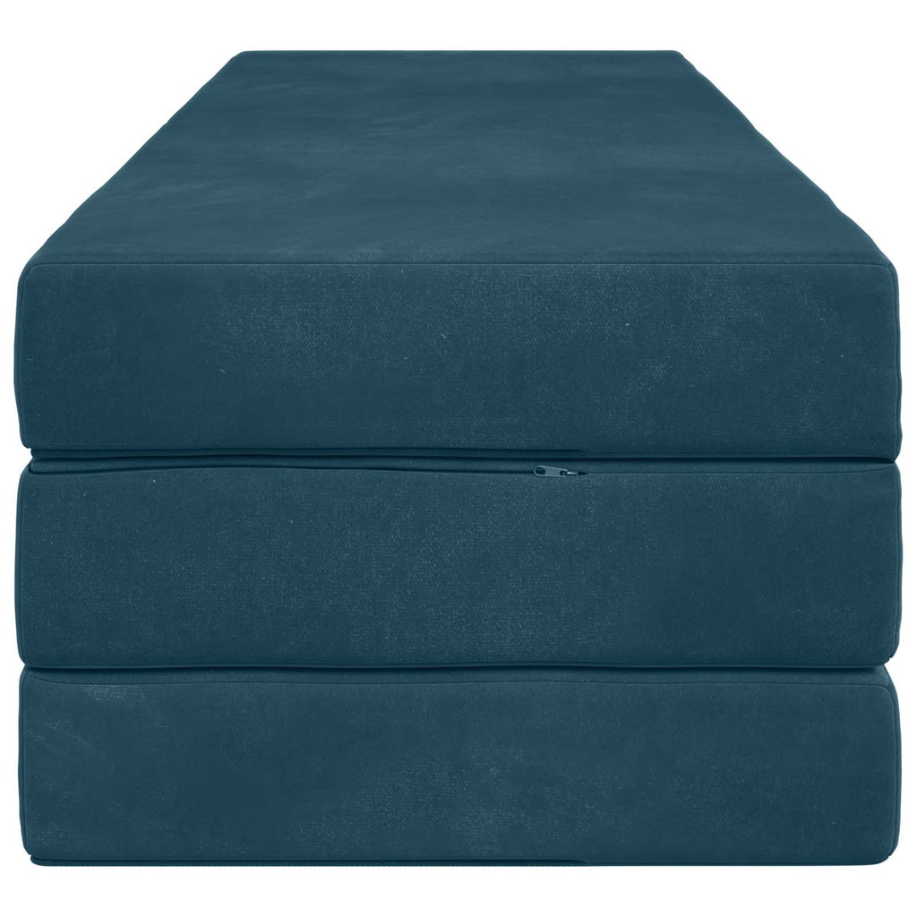 vidaXL Składana Sofa Łóżko 200 x 67 x 45 cm niebieski