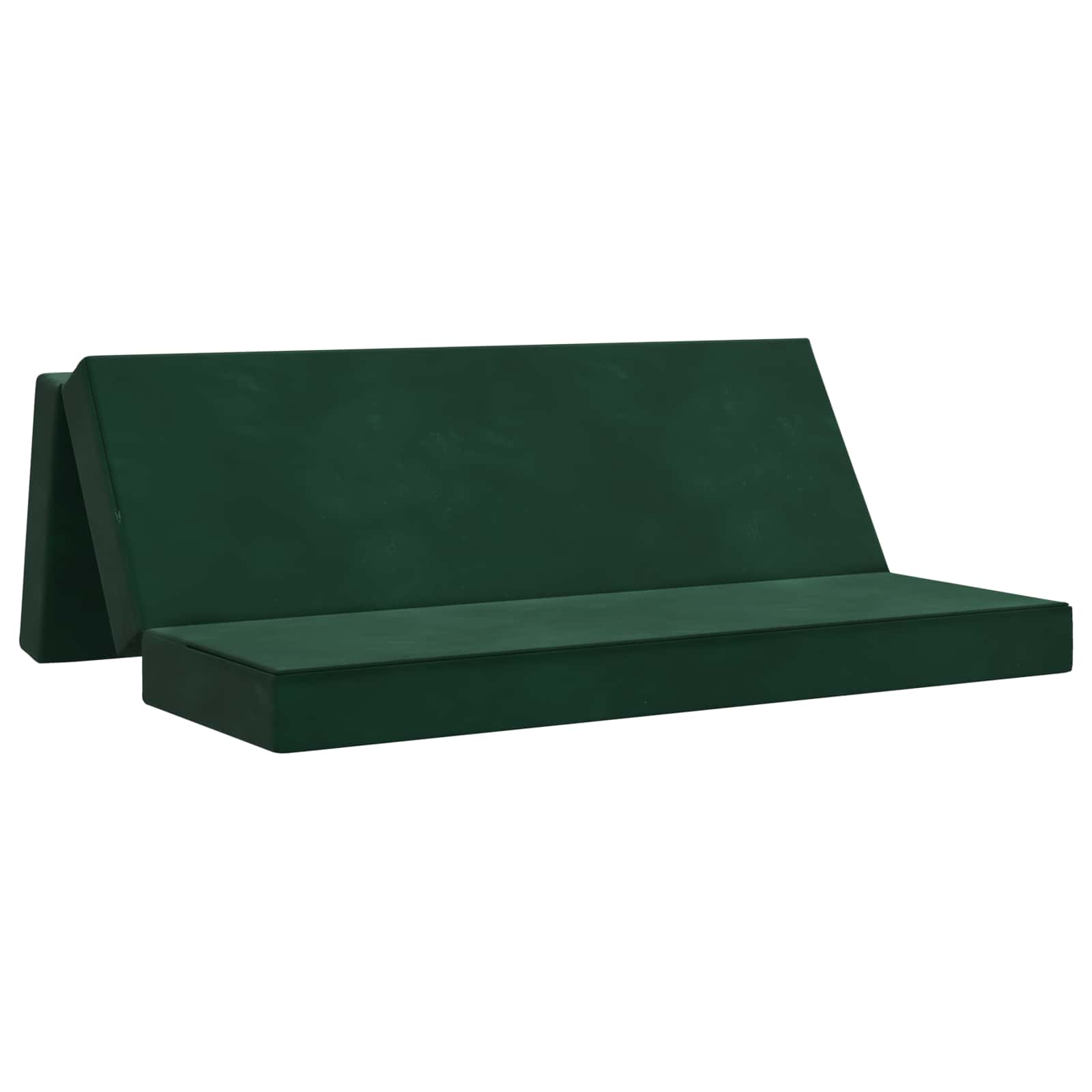 vidaXL Składana Sofa Łóżko 200 x 67 x 45 cm Ciemnozielony