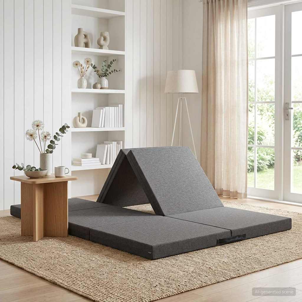 vidaXL Składana Sofa Łóżko 140 x 67 x 15 cm jasnoszary