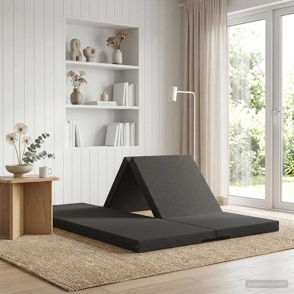 vidaXL Składana Sofa Łóżko 140 x 67 x 15 cm ciemnoszary