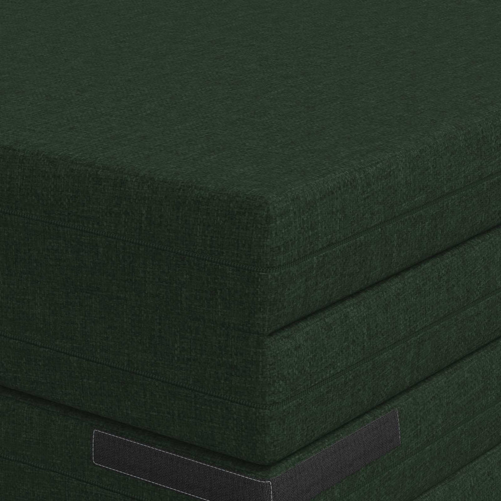 vidaXL Składana Sofa Łóżko 140 x 67 x 15 cm Ciemnozielony