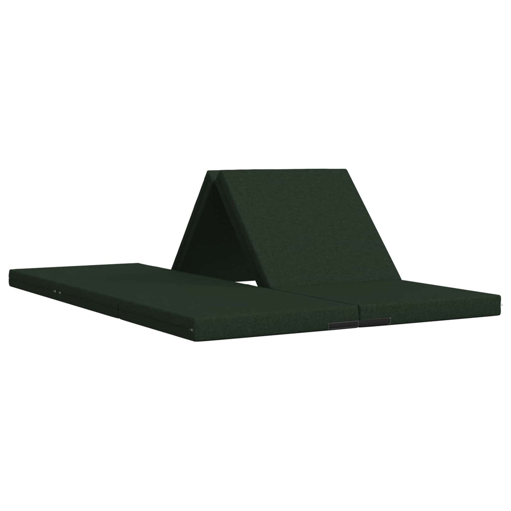 vidaXL Składana Sofa Łóżko 140 x 67 x 15 cm Ciemnozielony