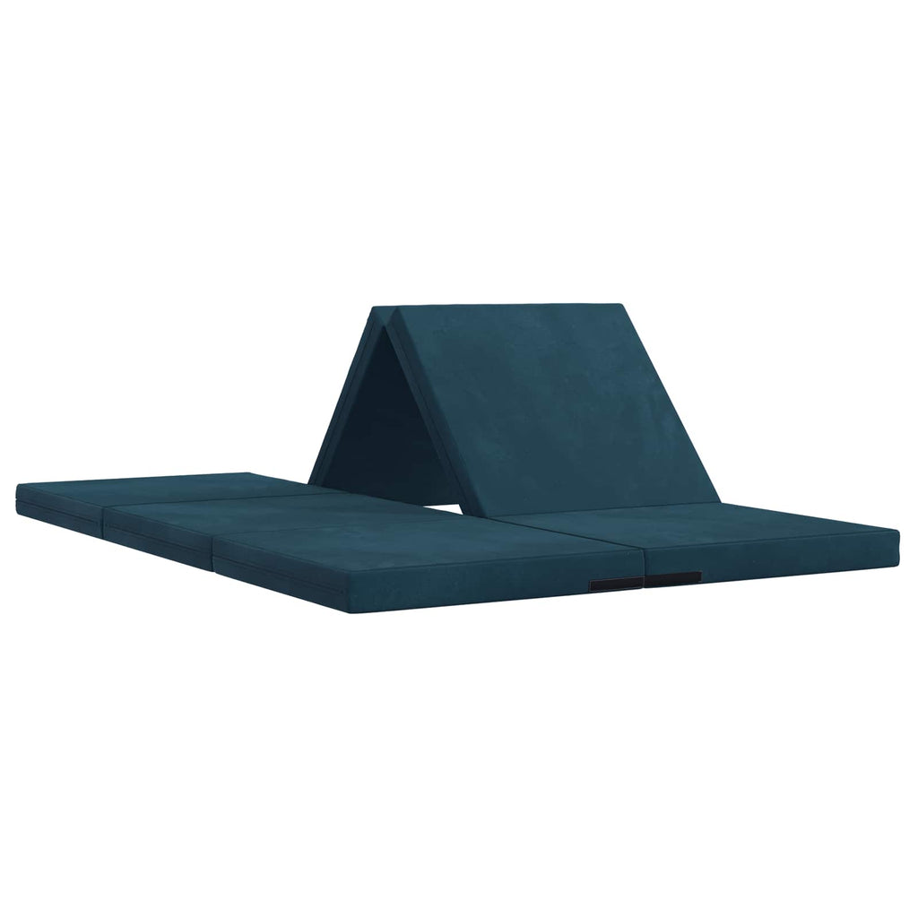 vidaXL Składana Sofa Łóżko 140 x 67 x 15 cm niebieski