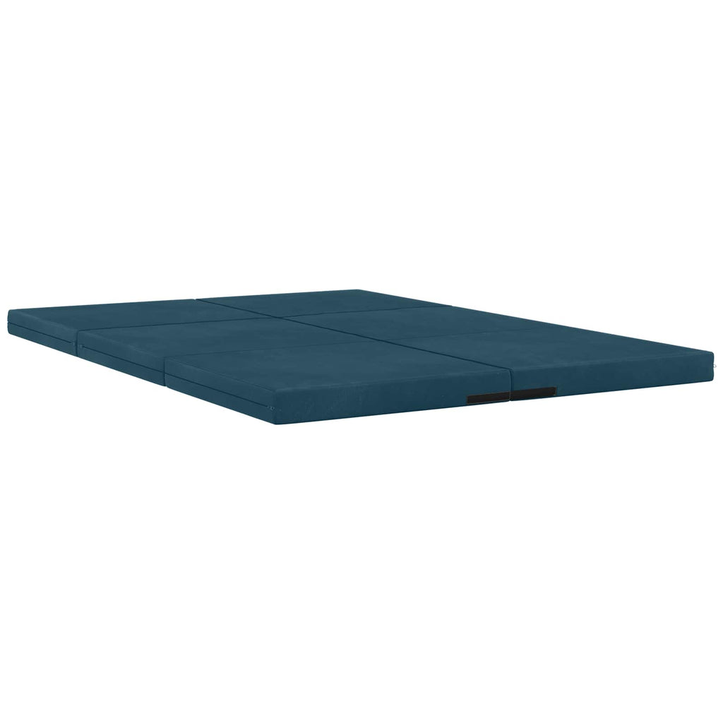 vidaXL Składana Sofa Łóżko 140 x 67 x 15 cm niebieski