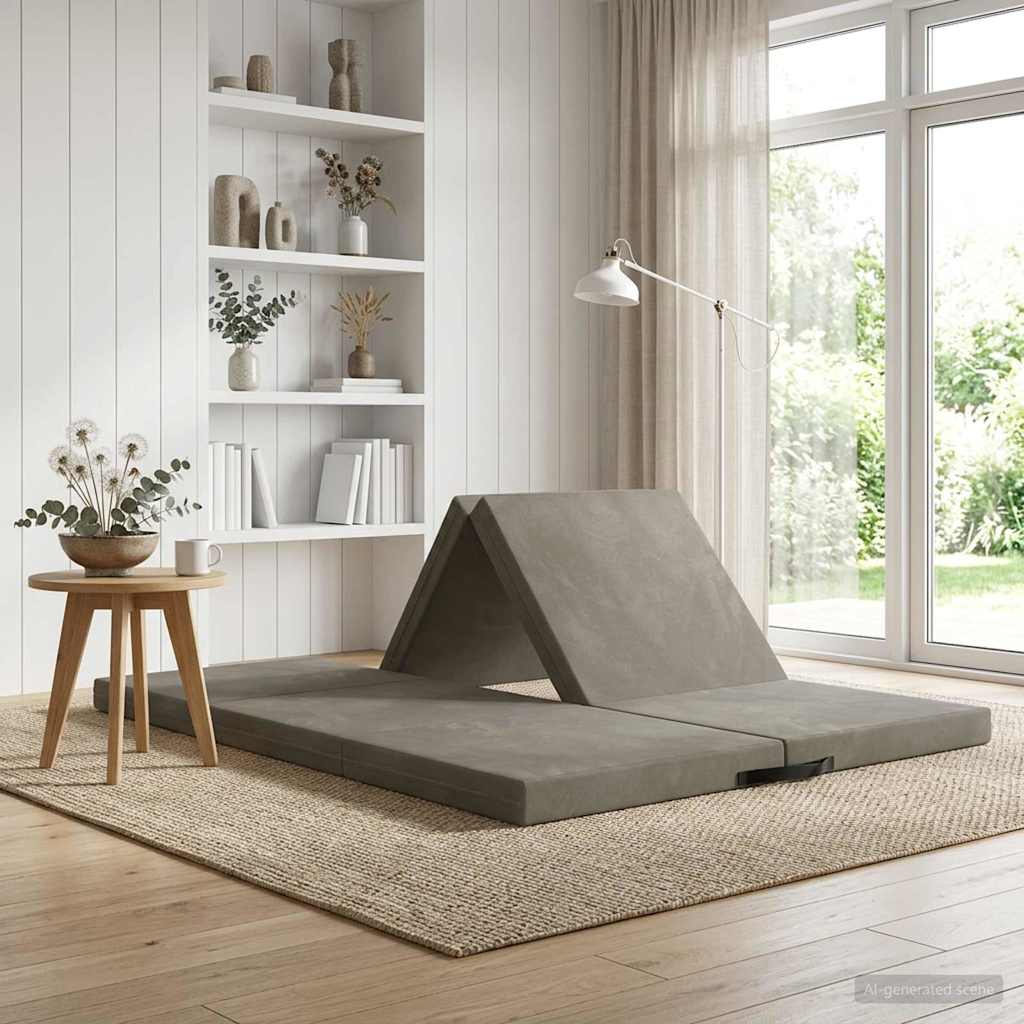 vidaXL Składana Sofa Łóżko 140 x 67 x 15 cm jasnoszary