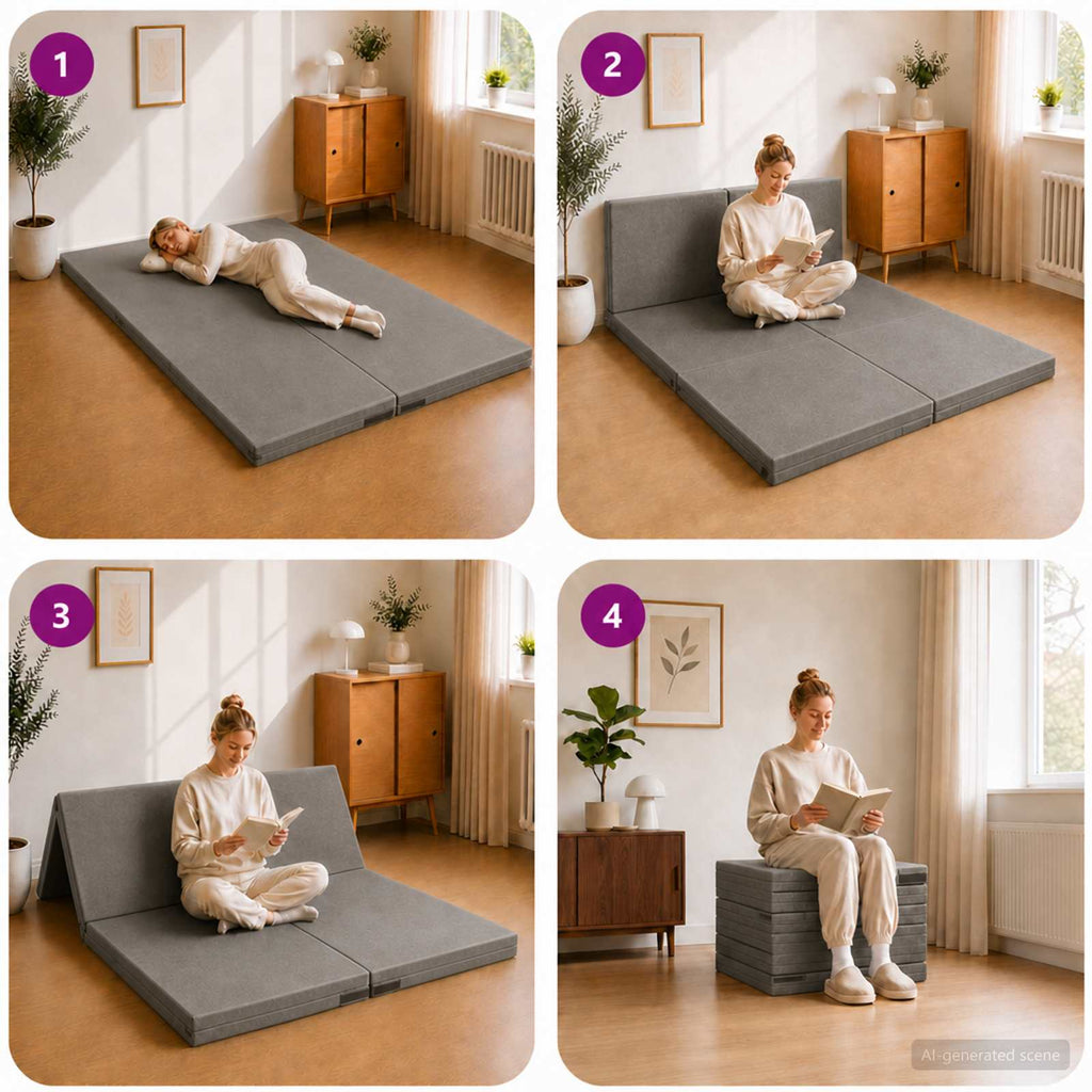 vidaXL Składana Sofa Łóżko 140 x 67 x 15 cm jasnoszary