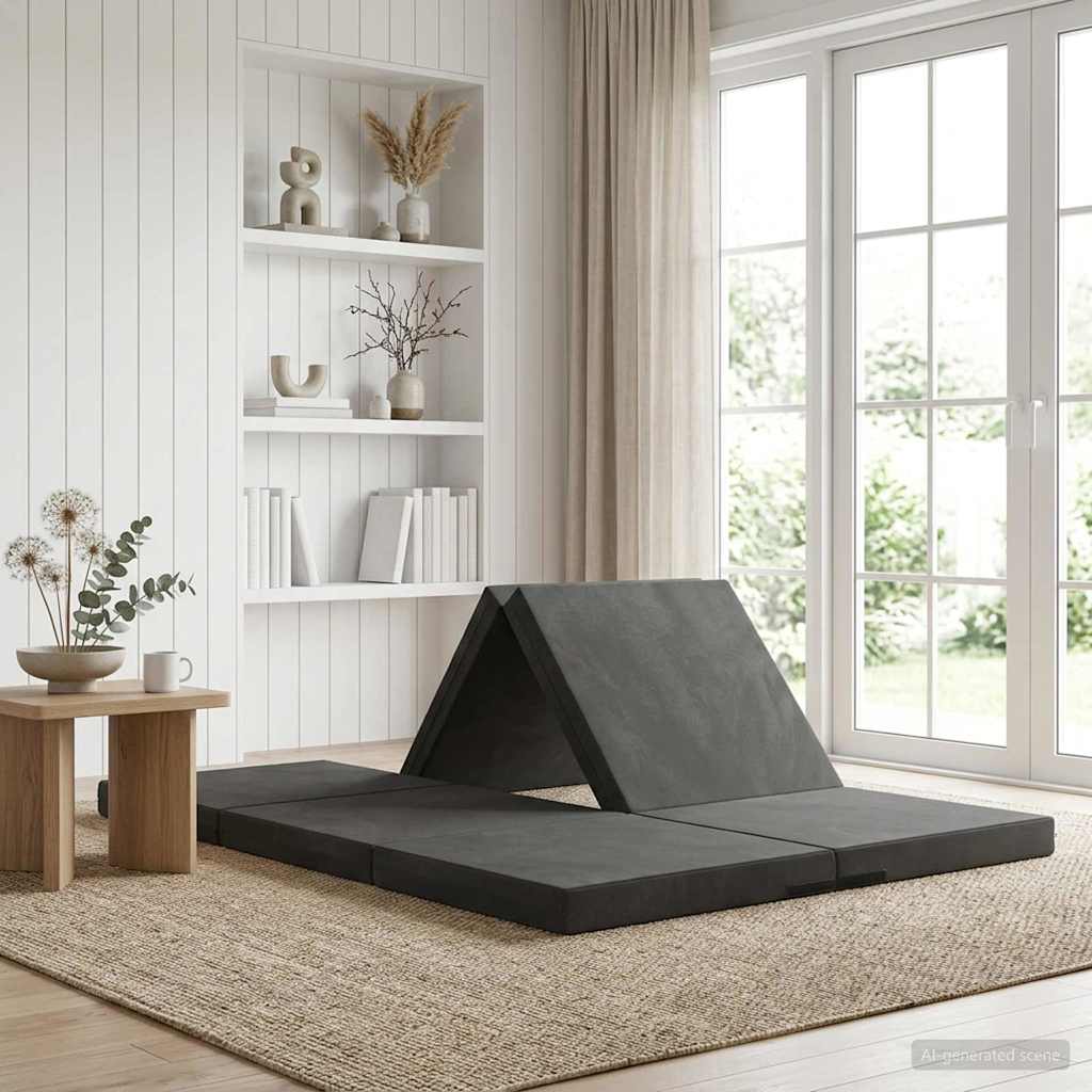 vidaXL Składana Sofa Łóżko 140 x 67 x 15 cm ciemnoszary