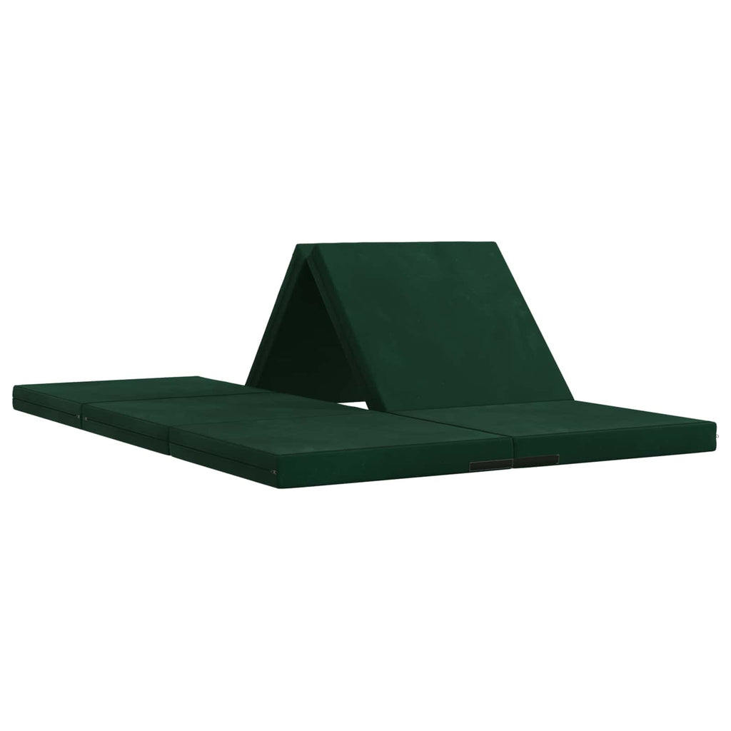 vidaXL Składana Sofa Łóżko 140 x 67 x 15 cm Ciemnozielony