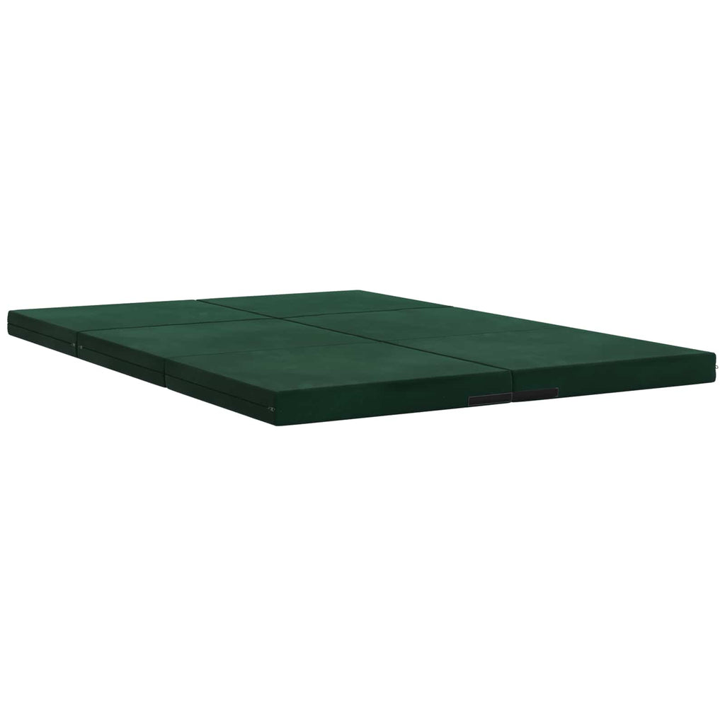 vidaXL Składana Sofa Łóżko 140 x 67 x 15 cm Ciemnozielony