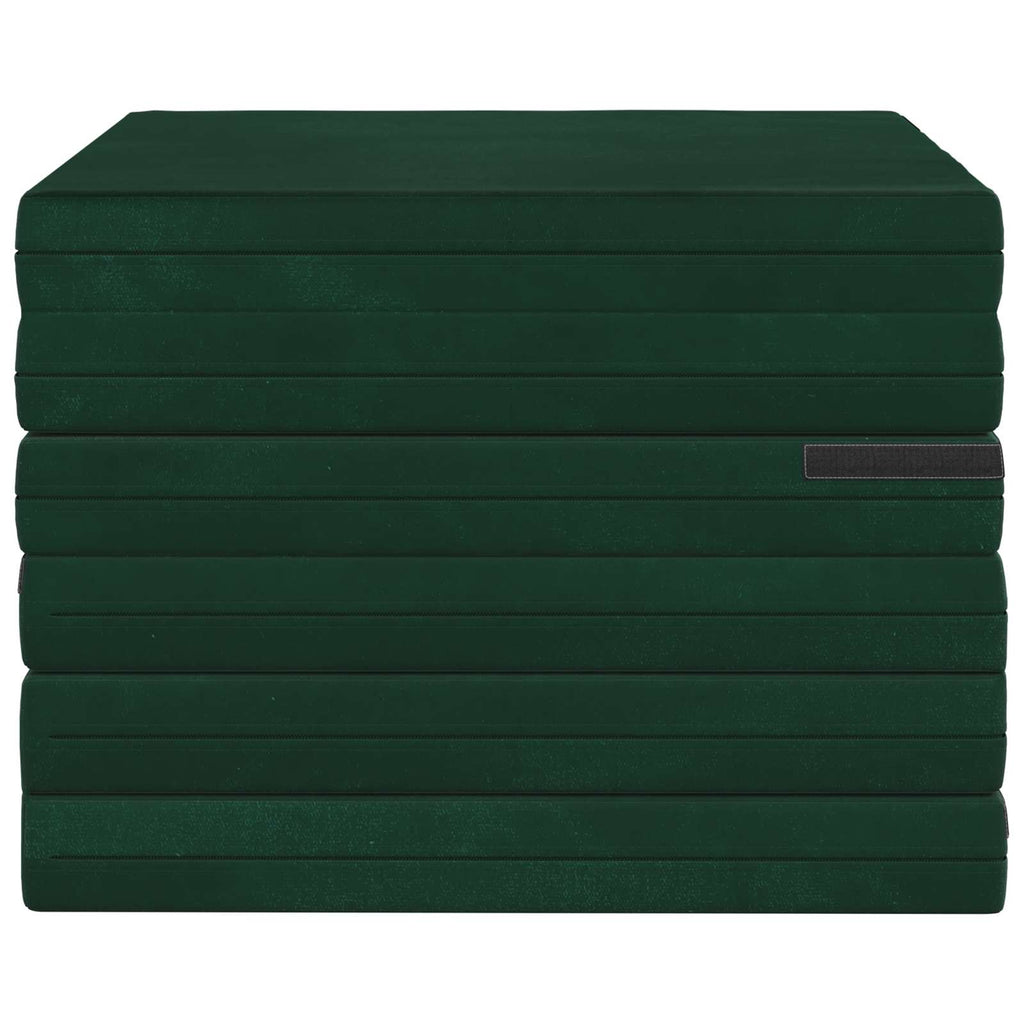 vidaXL Składana Sofa Łóżko 140 x 67 x 15 cm Ciemnozielony