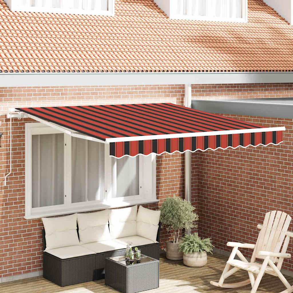 vidaXL Markiza zwijana Pomarańczowy i brązowy 350 x 250 cm