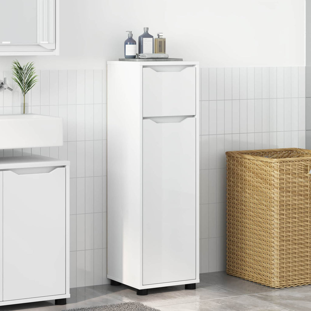 vidaXL Szafka Łazienkowa Biały 30,5 x 30 x 101 cm Drewno inżynieryjne