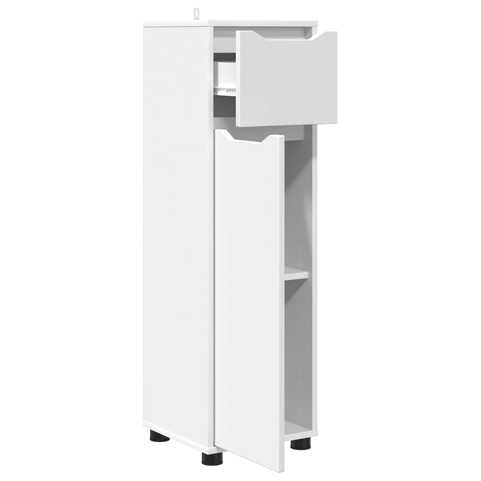vidaXL Szafka Łazienkowa Biały 30,5 x 30 x 101 cm Drewno inżynieryjne
