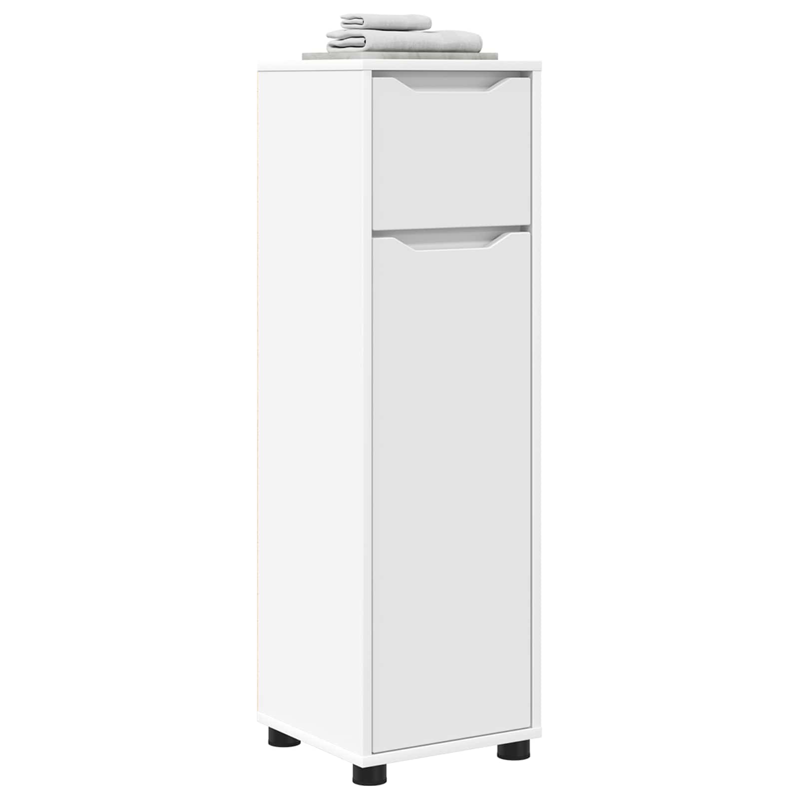 vidaXL Szafka Łazienkowa Biały 30,5 x 30 x 101 cm Drewno inżynieryjne