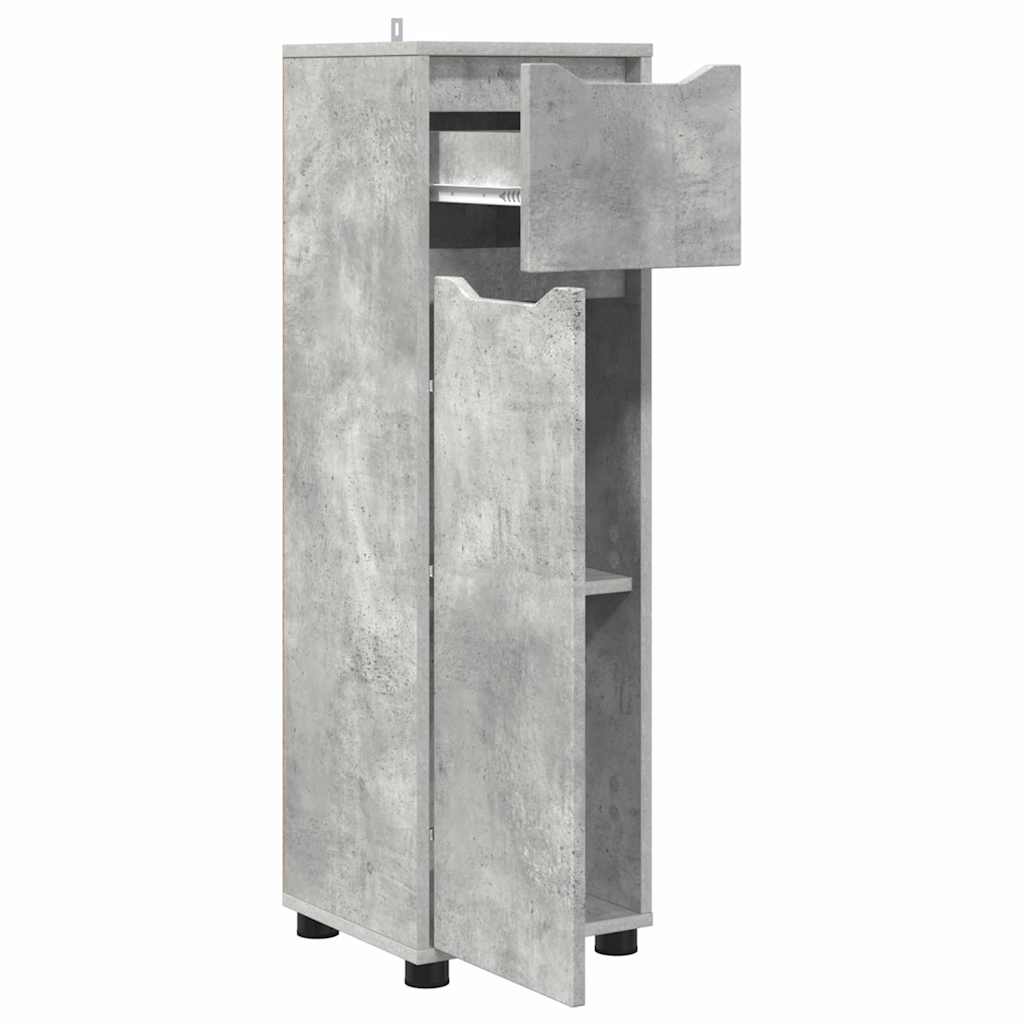 vidaXL Szafka Łazienkowa z szufladą Betonowy szary 30,5 x 30 x 101 cm