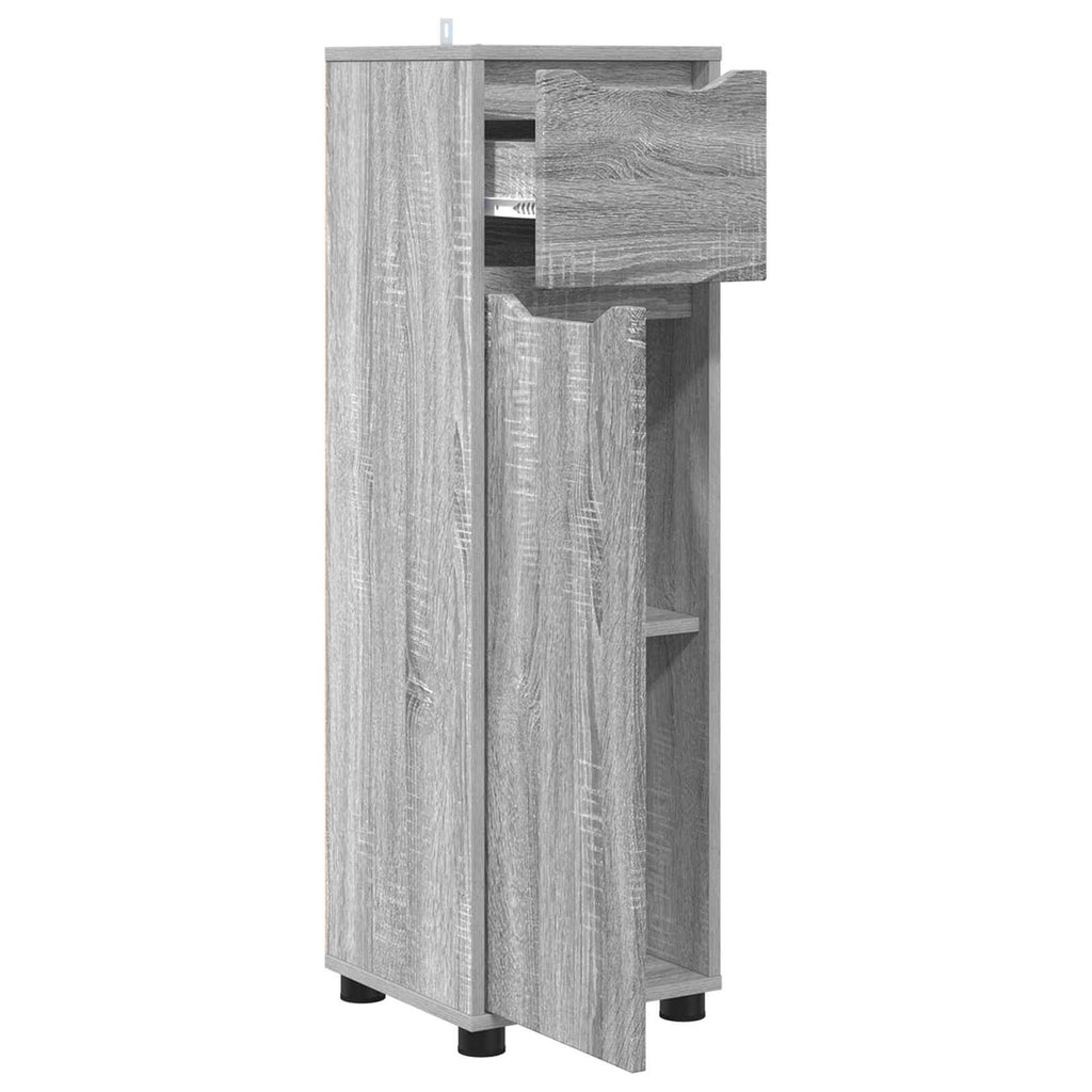 vidaXL Szafka Łazienkowa Szary Sonoma 30,5 x 30 x 101 cm