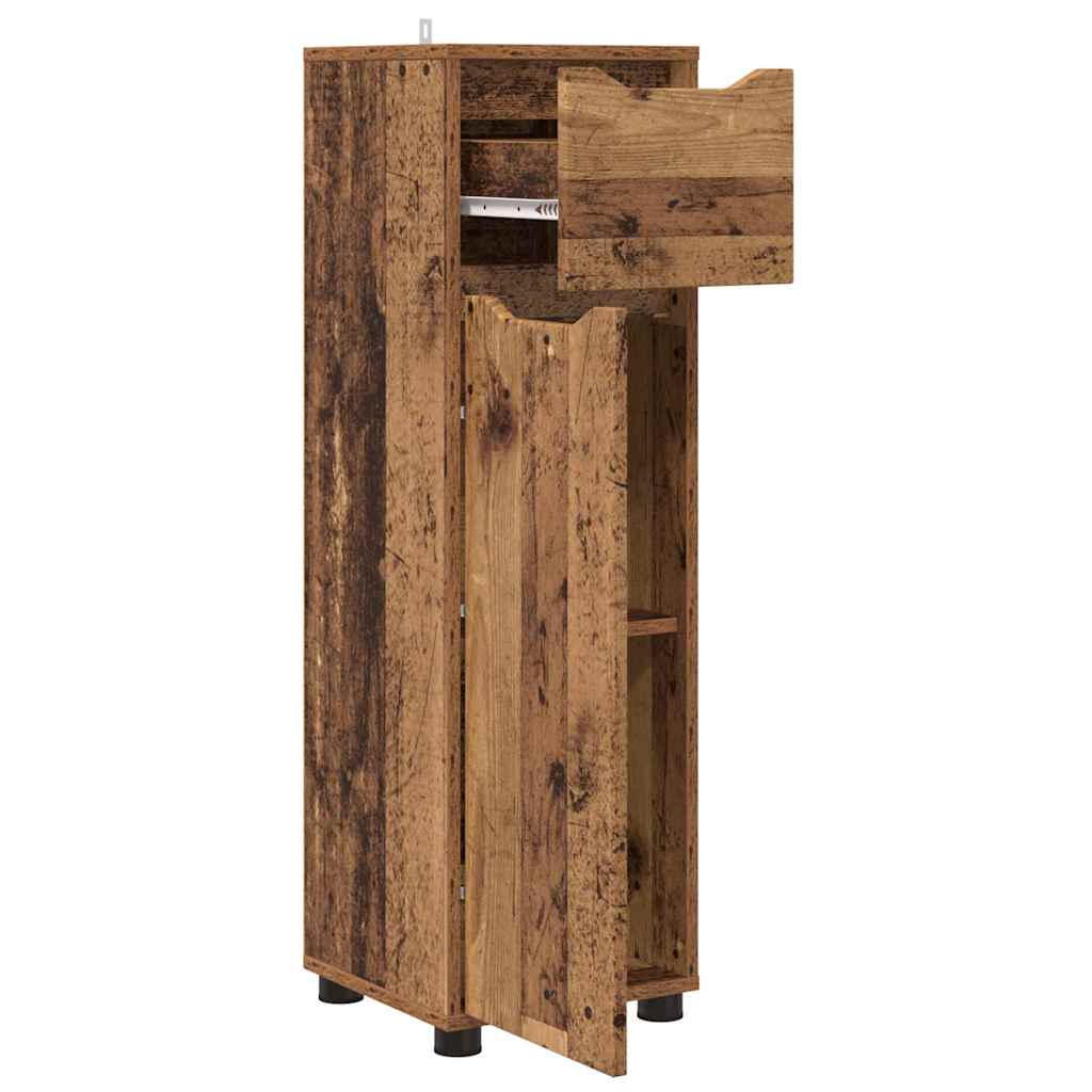 vidaXL Szafka Łazienkowa z szufladą Stare drewno 30,5 x 30 x 101 cm