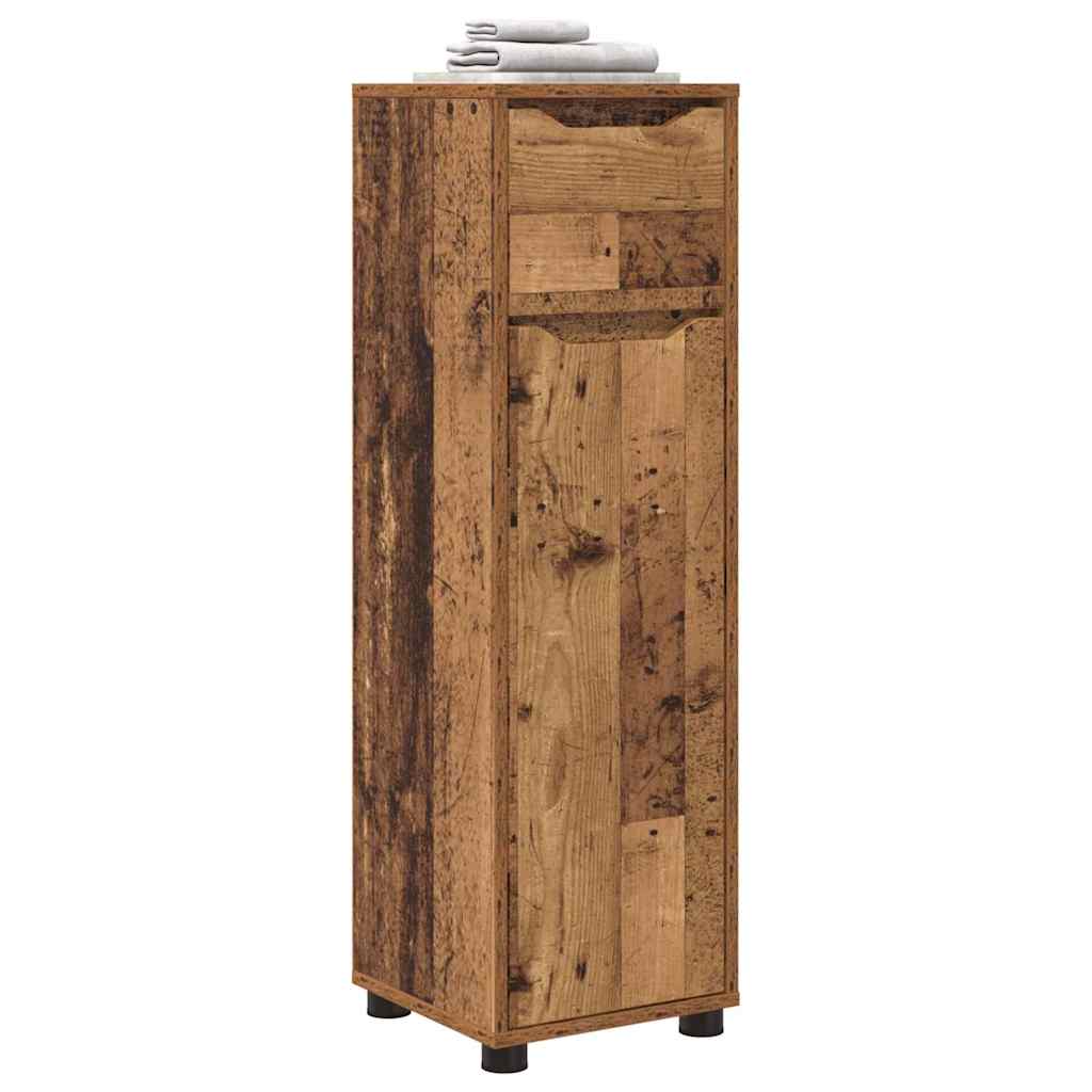 vidaXL Szafka Łazienkowa z szufladą Stare drewno 30,5 x 30 x 101 cm