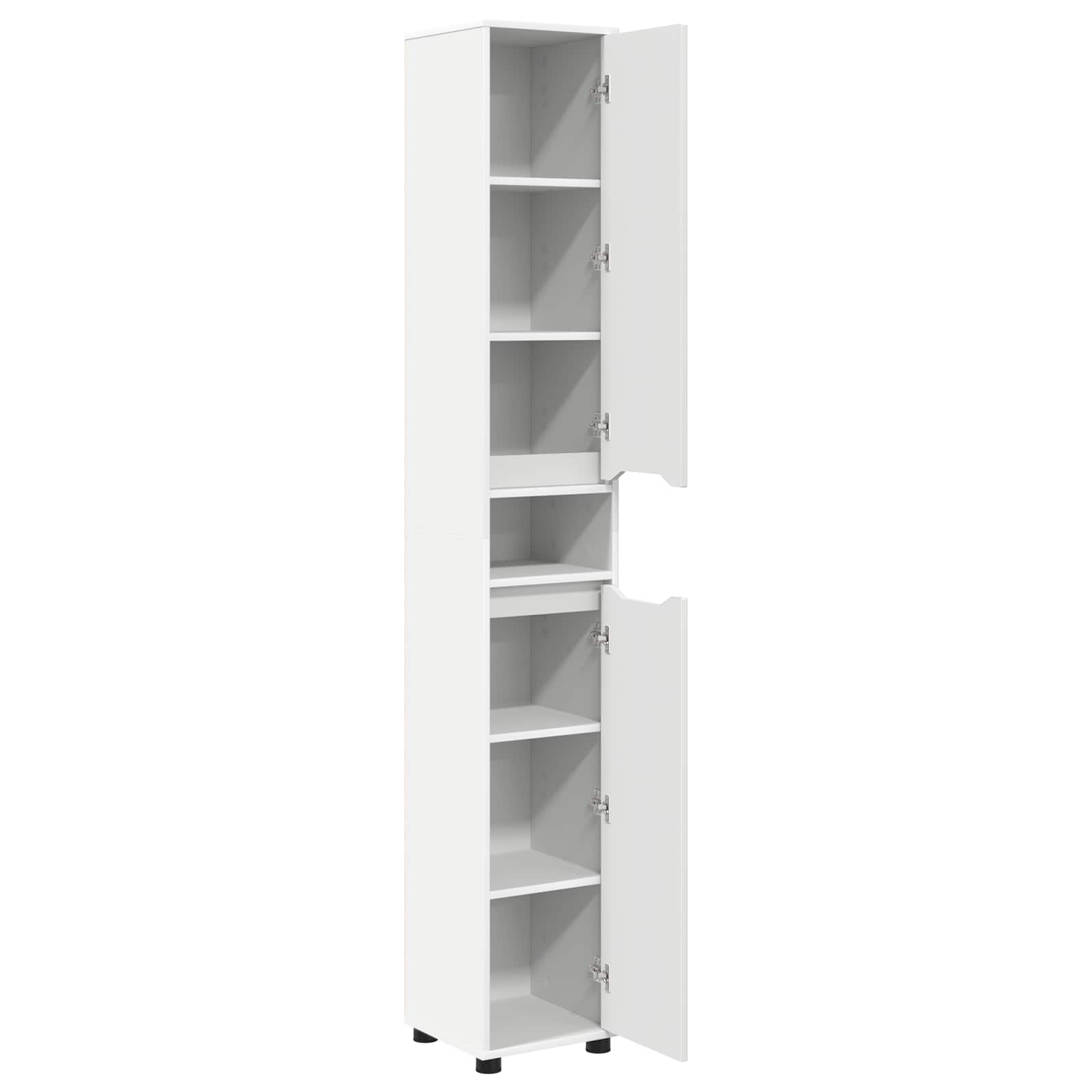 vidaXL Szafka Łazienkowa Biały 30,5 x 30 x 195 cm Drewno inżynieryjne