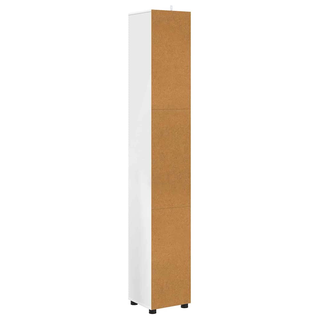 vidaXL Szafka Łazienkowa z półką z drzwiami Biały 30,5 x 30 x 195 cm